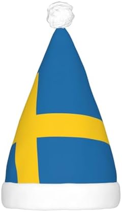 Swedish Flag Christmas Hat with LED Lights
