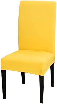 Chickwin 4 Pack Yellow Stretch Dining Chair Covers