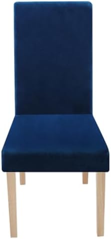 Smiry Velvet Stretch Dining Chair Covers Set of 2 Federal Blue