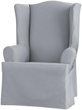 SureFit Heavyweight Cotton Duck Wing Chair Slipcover Pacific Blue