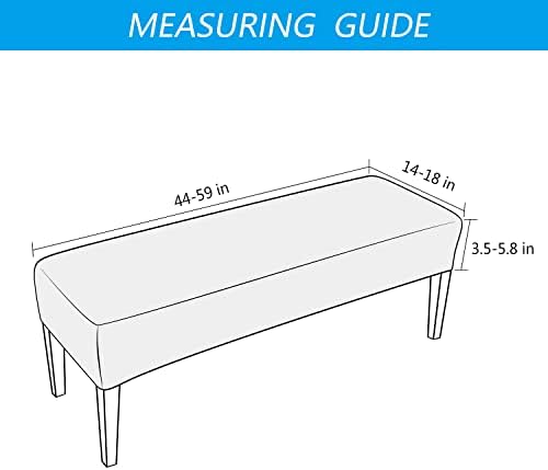 OBCREAT Velvet Dining Bench Slipcover - Peacock Blue