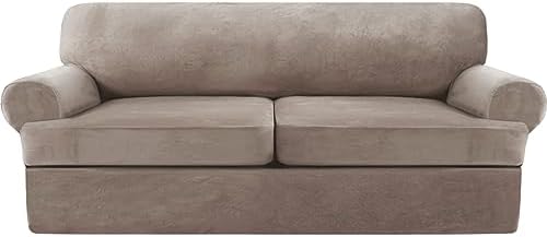 KPPKOU Stretch T Cushion Sofa Slipcover 3 Piece Set
