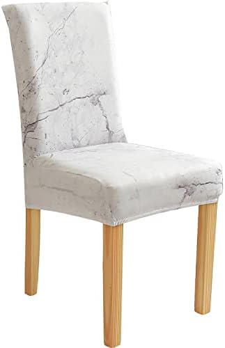 Marble Pattern Dining Chair Covers Set of 4 Stretch Slipcovers