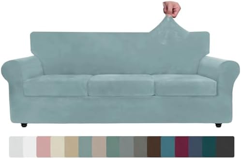 ZNSAYOTX Velvet Sofa Slipcover 4 Piece for 3 Cushion Couch