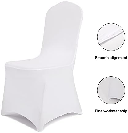bricia 12 Piece White Stretch Spandex Dining Chair Covers