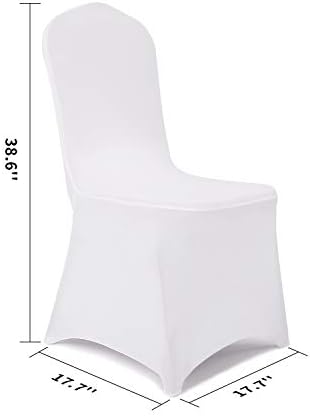 bricia 12 Piece White Stretch Spandex Dining Chair Covers