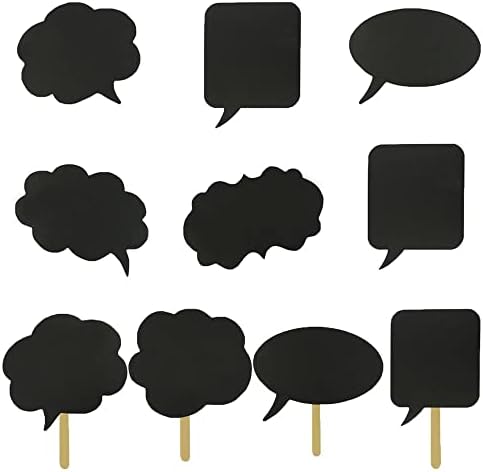 10pcs Writable Chalkboard Photo Booth Props with Chalk and Sticks