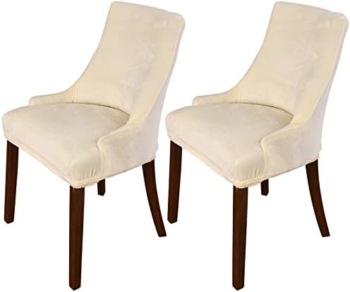 MIFXIN Velvet Stretch Wingback Chair Covers 2 Pack