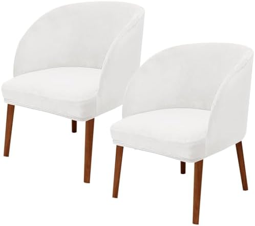 Eco-Ancheng Mid Century Modern Velvet Dining Chair Cover 2PCS