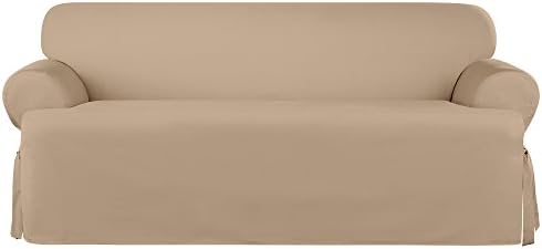 SureFit Heavyweight Cotton Sofa Slipcover - Khaki