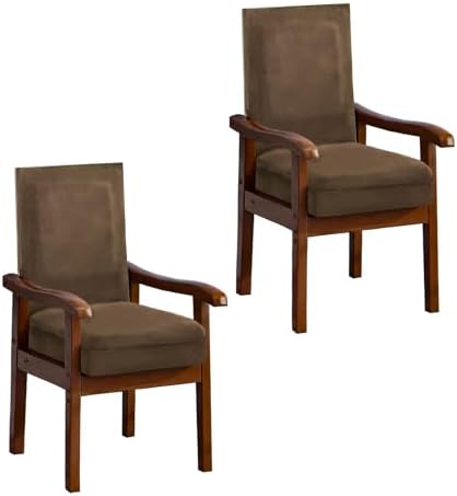 NICEEC Brown Spandex Chair Covers Set of 2