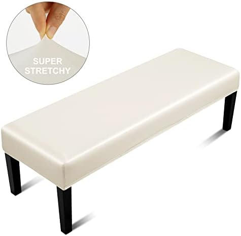 YISUN Dining Bench Covers Waterproof PU Leather Slipcover for Upholstered Benches