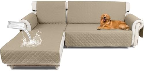 Taque Waterproof L Shaped Sofa Slipcover Reversible for Pets and Kids