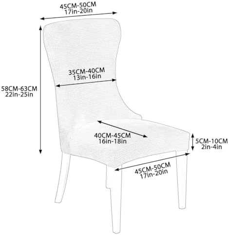 Wingback Chair Covers Set of 6 Stretchable Washable Beige