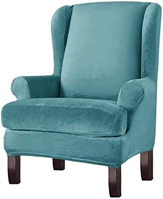Aedlcal Stretch Velvet Wingback Chair Slipcover 2 Piece
