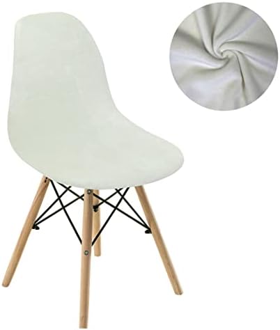 Daunkang Dining Chair Slipcovers Set of 4 Ivory Velvet