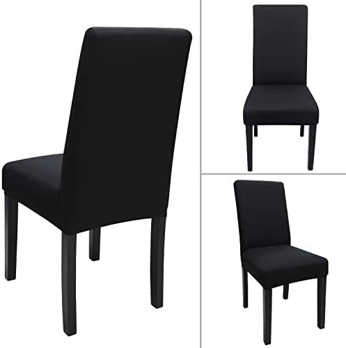 Keyroal Dining Chair Covers Set of 4 Black