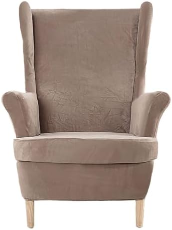 Velvet Wingback Chair Cover 2 Pack - Taupe