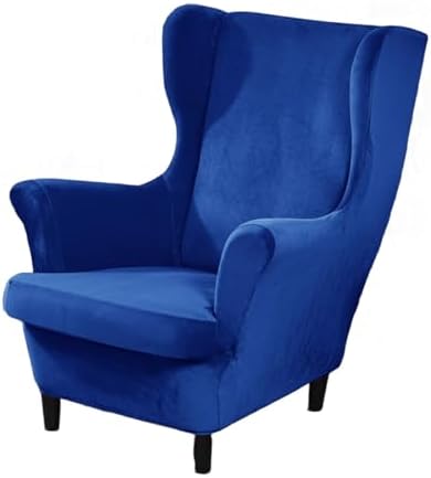 Wingback Chair Cover 2 Piece Velvet Slipcover for Wingback Chairs