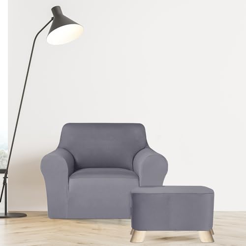 Chair and Ottoman Slipcover Set with Milk Silk Fabric