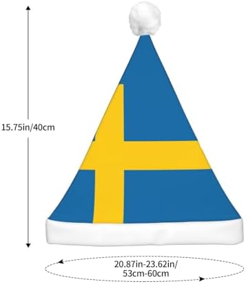 Swedish Flag Christmas Hat with LED Lights