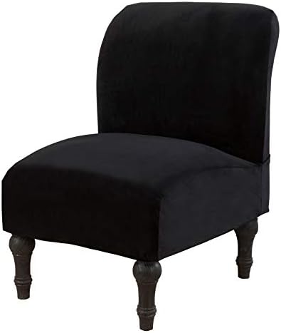 JIAN YA NA Armless Chair Cover Black Velvet