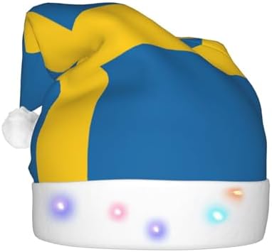 Swedish Flag Christmas Hat with LED Lights