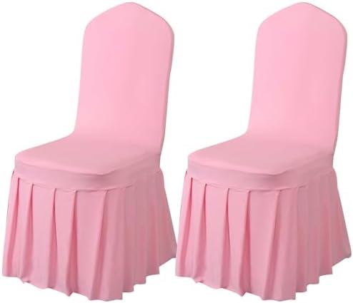 Rakila 2PC Dining Chair Covers with Lotus Skirt Design