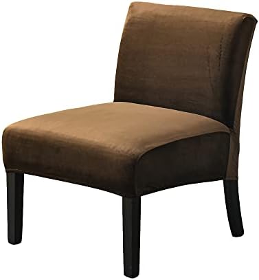 Luxury Velvet Armless Chair Covers - Brown