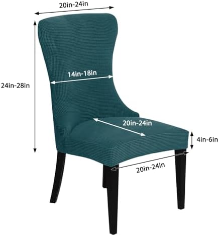 Wingback Chair Covers Set of 4 Velvet Stretch Tufted