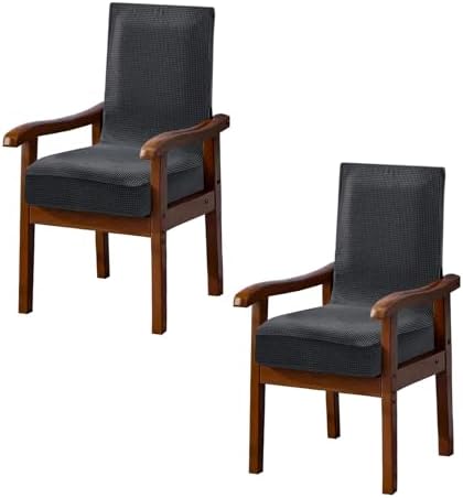 NICEEC Universal Deep Grey Arm Chair Covers Set of 2 with Zipper