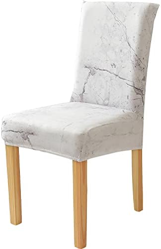 Marble Pattern Dining Chair Covers Set of 4 Stretch Slipcovers