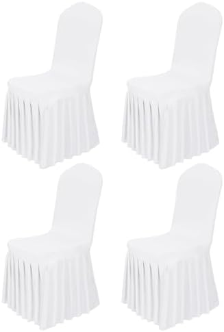 Babenest 4pcs Chair Cover with Long Skirt for Dining Room