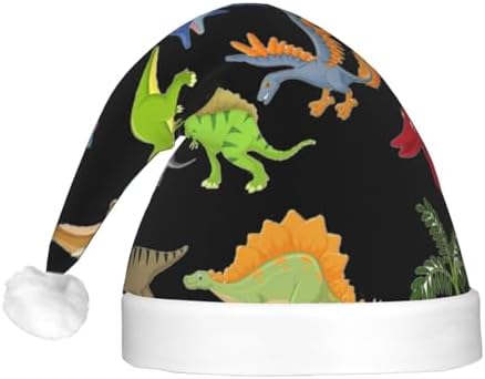 Cartoon Dinosaur Print Christmas Hat with LED Lights