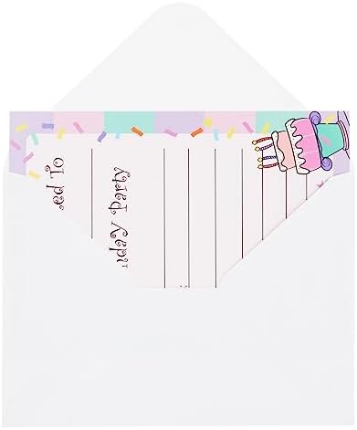 Juvale 24 Pack Birthday Invites for Girls with Envelopes