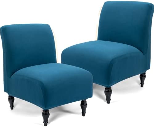 Liykimt Armless Chair Slipcover Stretch Spandex Removable Cover for Accent Furniture