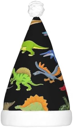 Cartoon Dinosaur Print Christmas Hat with LED Lights