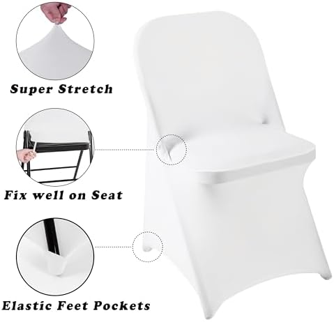 12 PCS Water Resistant Spandex Chair Covers for Home Events
