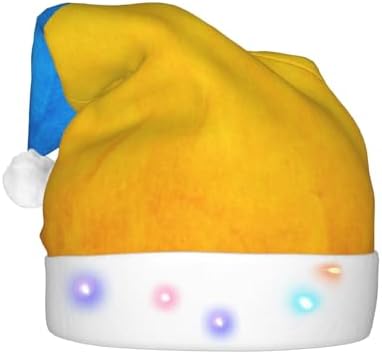 Ukrainian Flag Christmas Hat with LED Lights