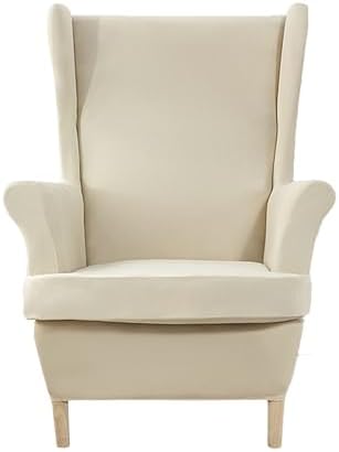 Xingyuxuan 2-Piece Wingback Chair Slipcover - Stretchable Washable Armchair Cover