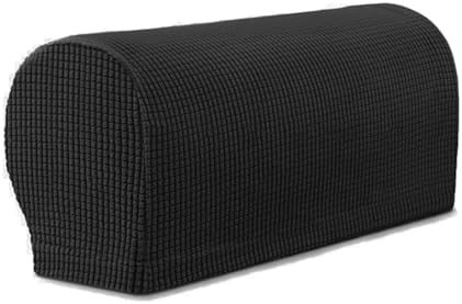Stretch Armchair Slipcovers Plaid 2-Piece Anti-Slip Armrest Covers for Sofa