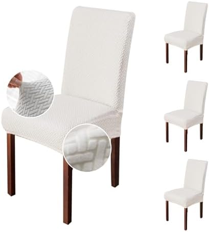 Genina Chair Covers Set of 4 White Dining Chair Slipcovers