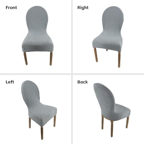 Elastic Dining Chair Slipcovers 4pcs Gray