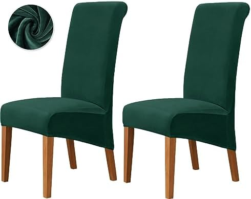 Deisy Dee Stretch Velvet Dining Chair Covers for Kitchen Dining Room