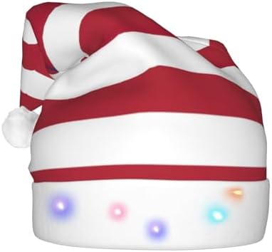 American Flag Christmas Hat with LED Lights