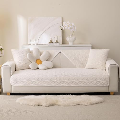 Soft Plush Couch Cover for 3 Cushion Sectional Sofa