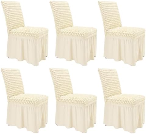 NICEEC High Stretch Chair Covers Set of 6 Beige