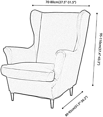COMGAS Wingback Chair Slipcovers 2-Piece Spandex