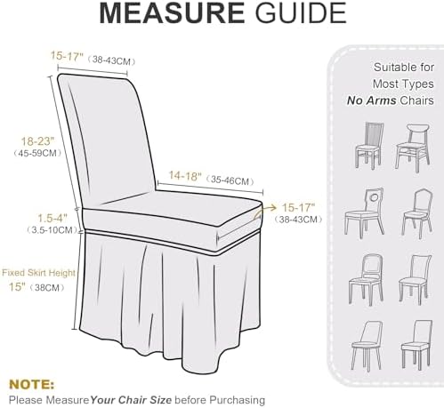NICEEC High Stretch Chair Covers Set of 6 Beige