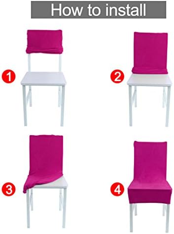 Uxcell Plush Dining Chair Cover Pink Velvet Slipcover Protector